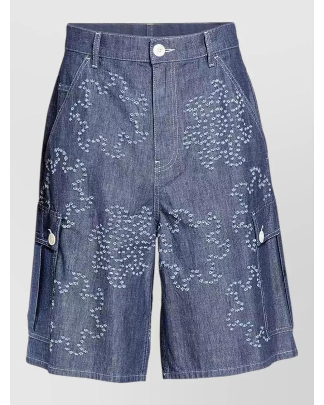 Marni Blue Denim Cargo Shorts for men
