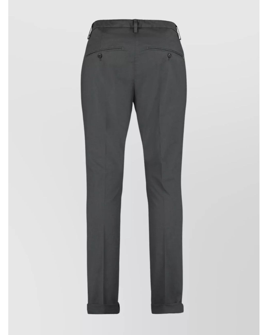 Dondup Gray Cotton Straight-Leg Trousers for men