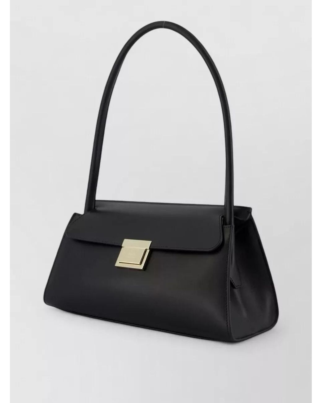 AMI Black Calf Leather Shoulder Bag