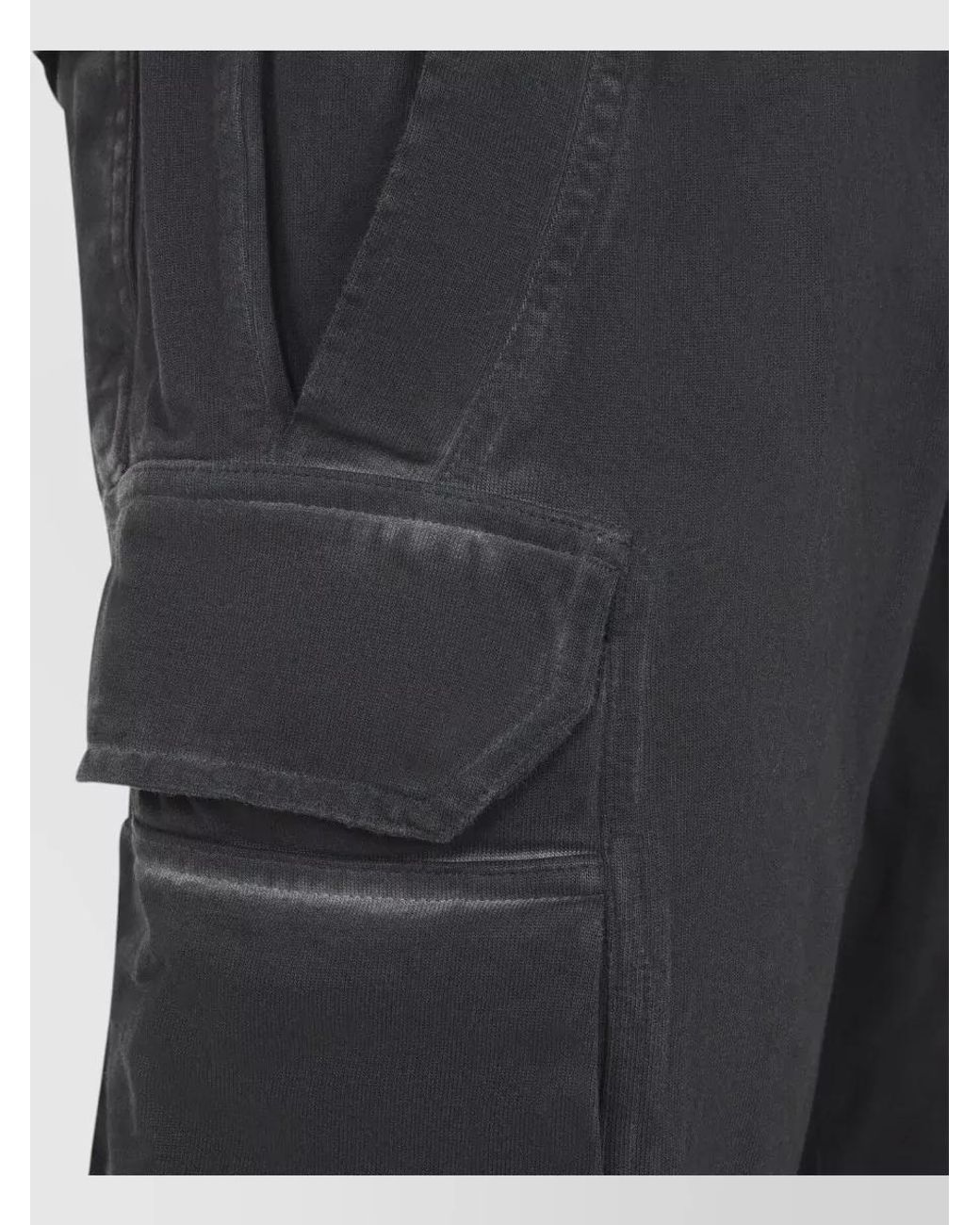 Rick Owens Blue Cotton Relaxed-Fit Tapered Cargo Pants for men