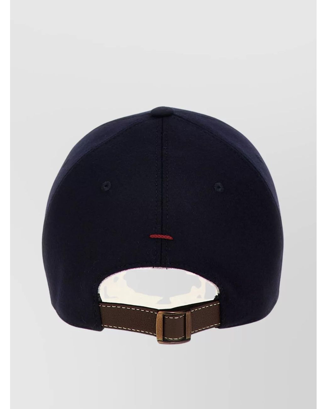 Brunello Cucinelli Blue Embroidered Logo Cap With Curved Brim for men