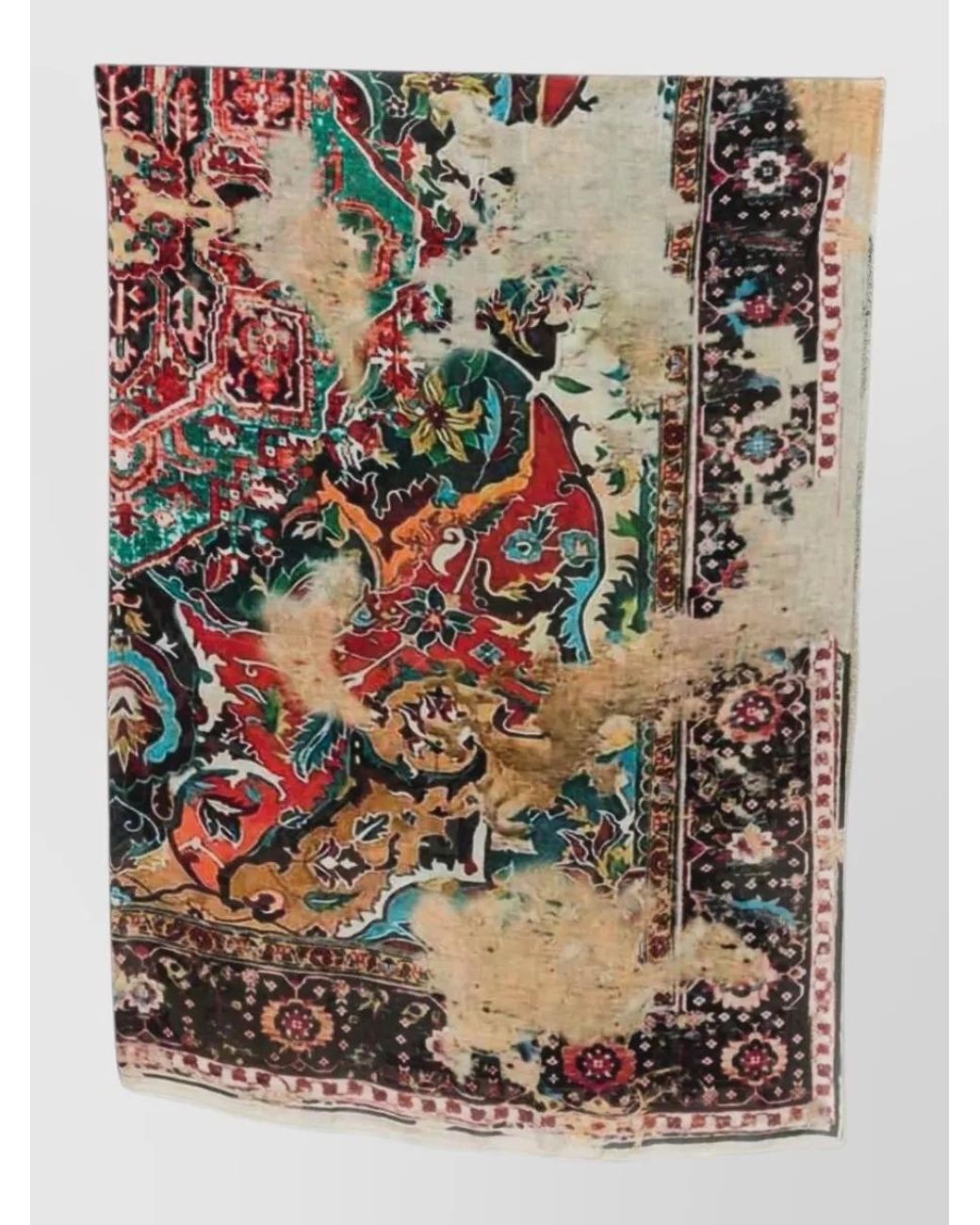 Faliero Sarti Gray Cashmere Floral Print Scarf
