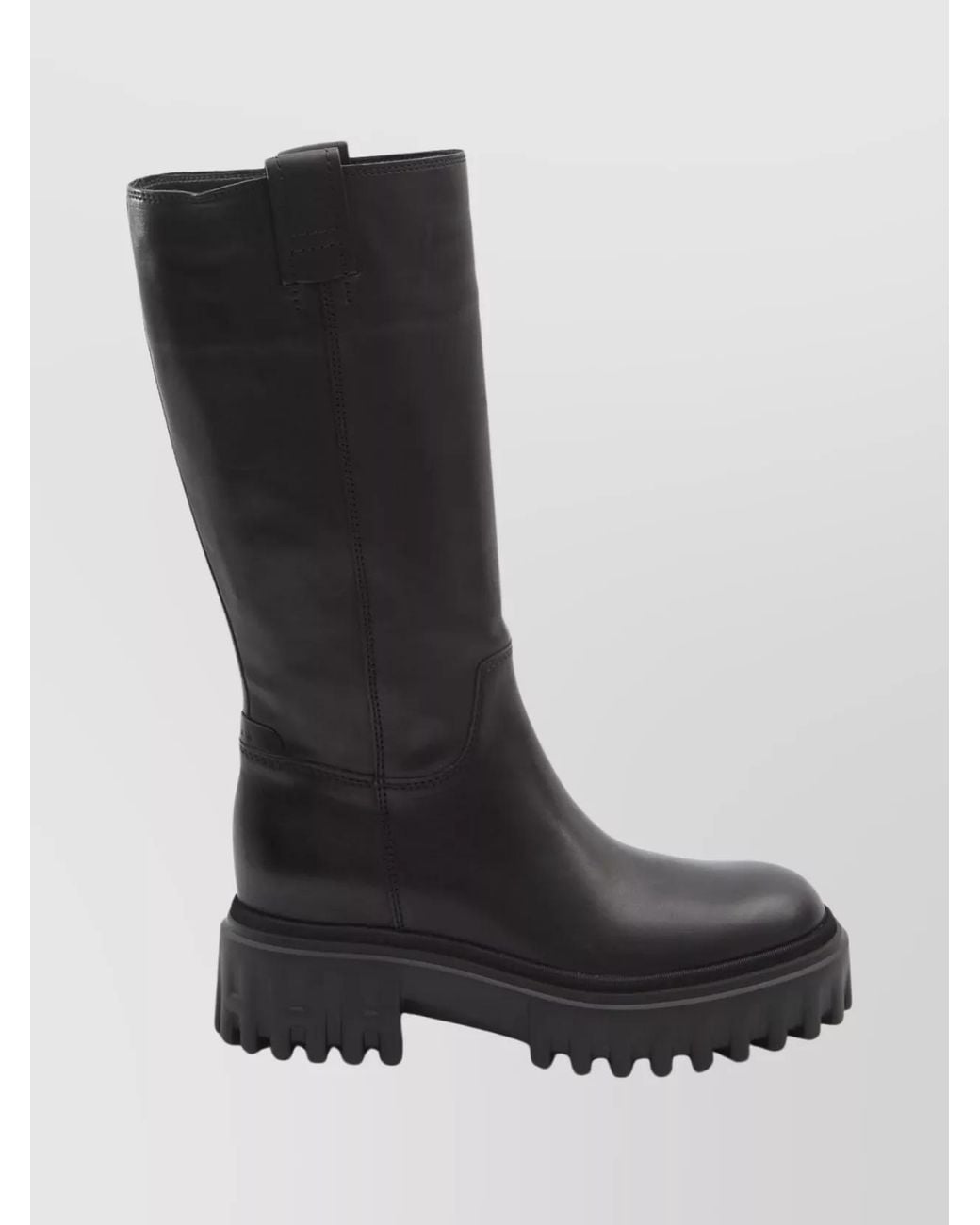 Hogan Black Leather High Boots