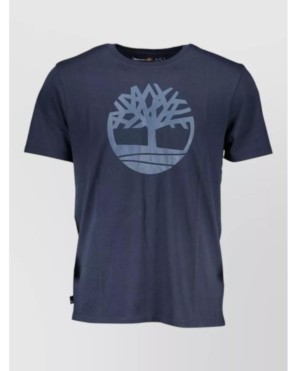 Timberland Blue Logo Print Cotton T-Shirt for men