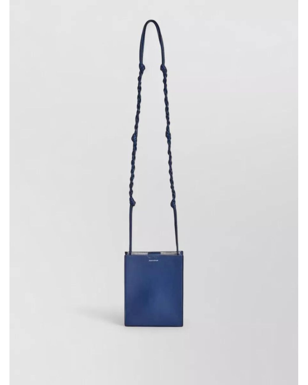 Jil Sander Blue Tangle Small Leather Crossbody Bag