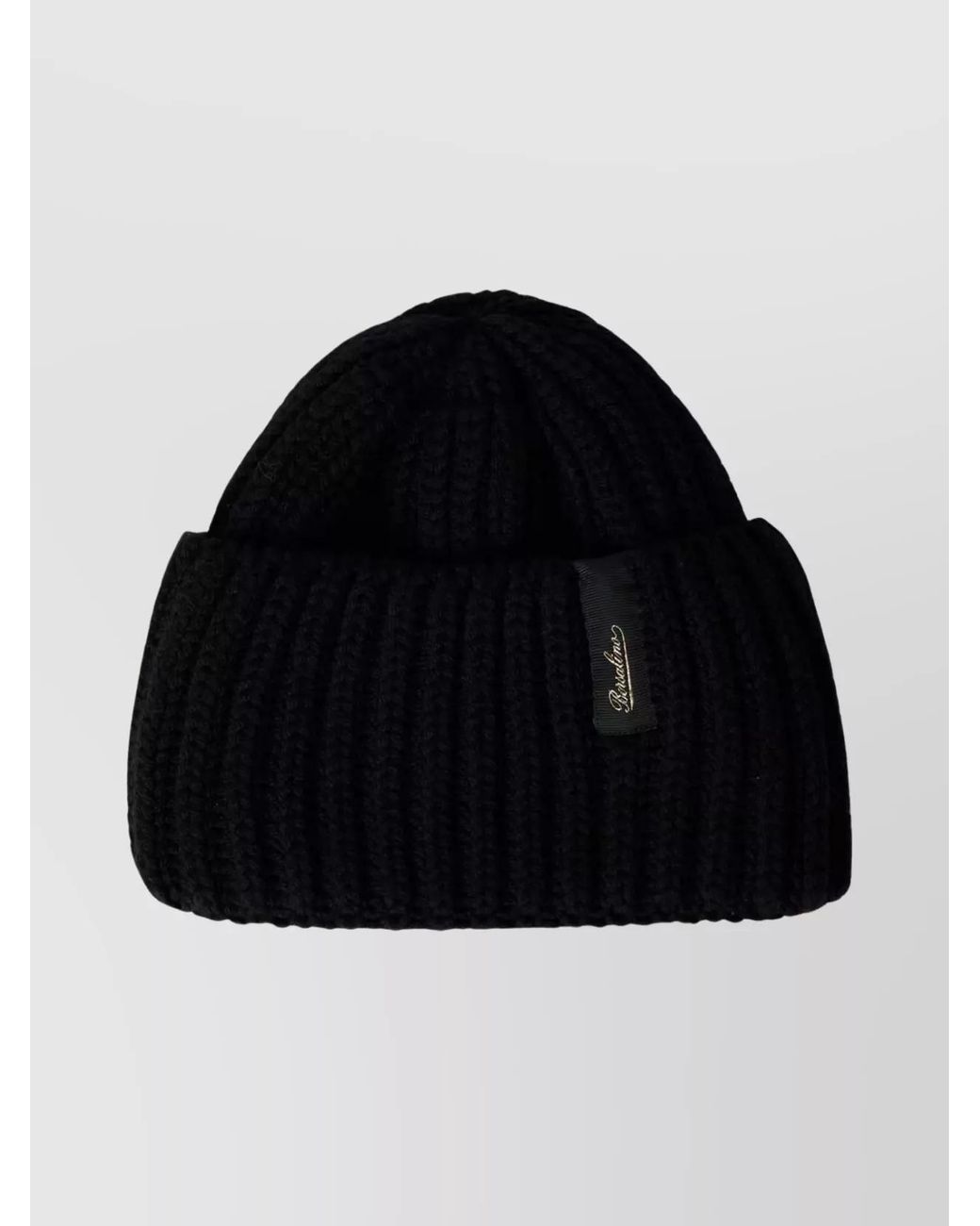 Borsalino Blue Ribbed Virgin Wool Beanie