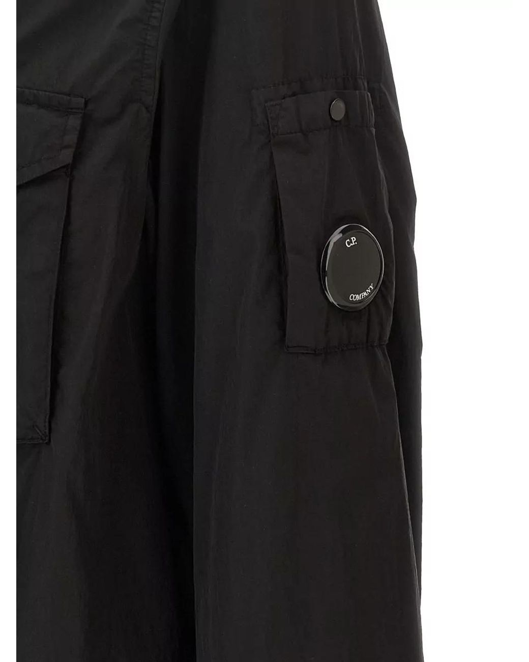 C P Company Black Nylon Zip Overshirt for men