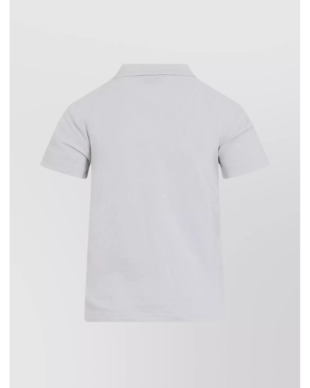 Balenciaga Blue Cotton Ribbed Short-Sleeve Polo Shirt