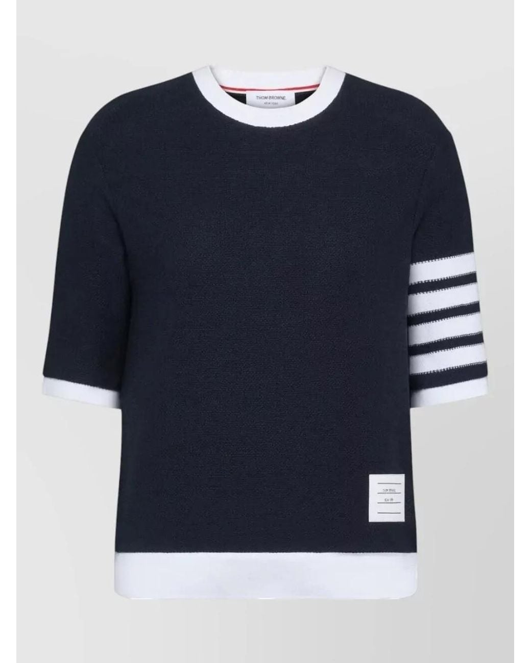 Thom Browne Blue Textured Cotton Piqué Short-Sleeve T-Shirt