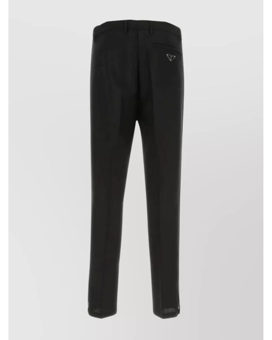Prada Black Mohair Wool Straight-Leg Trousers for men