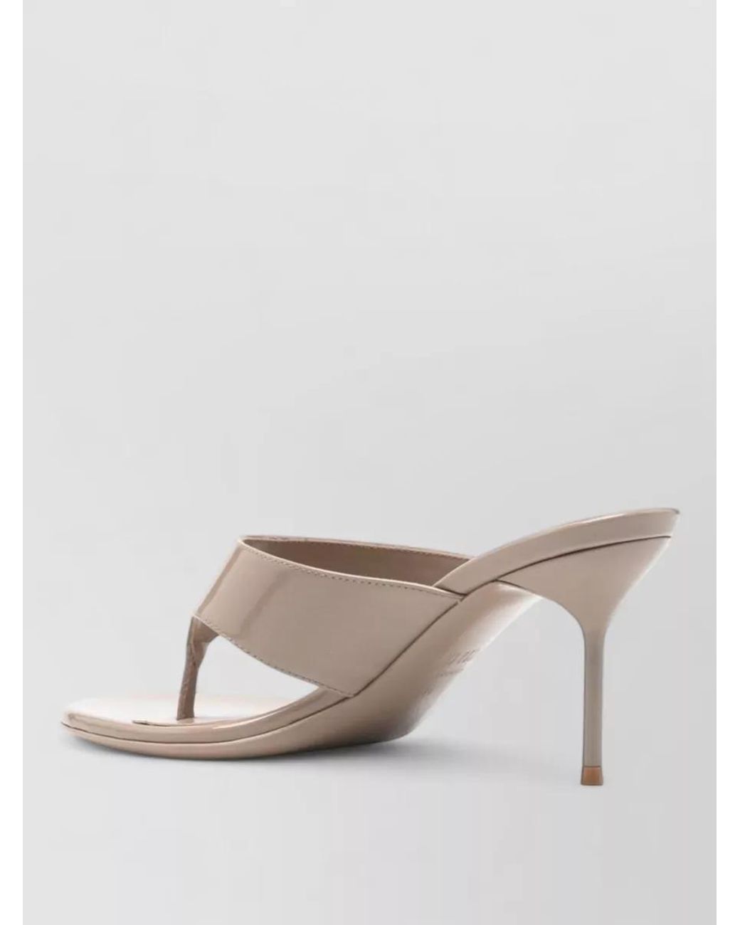 Paris Texas Natural Leather Thong Heeled Mules