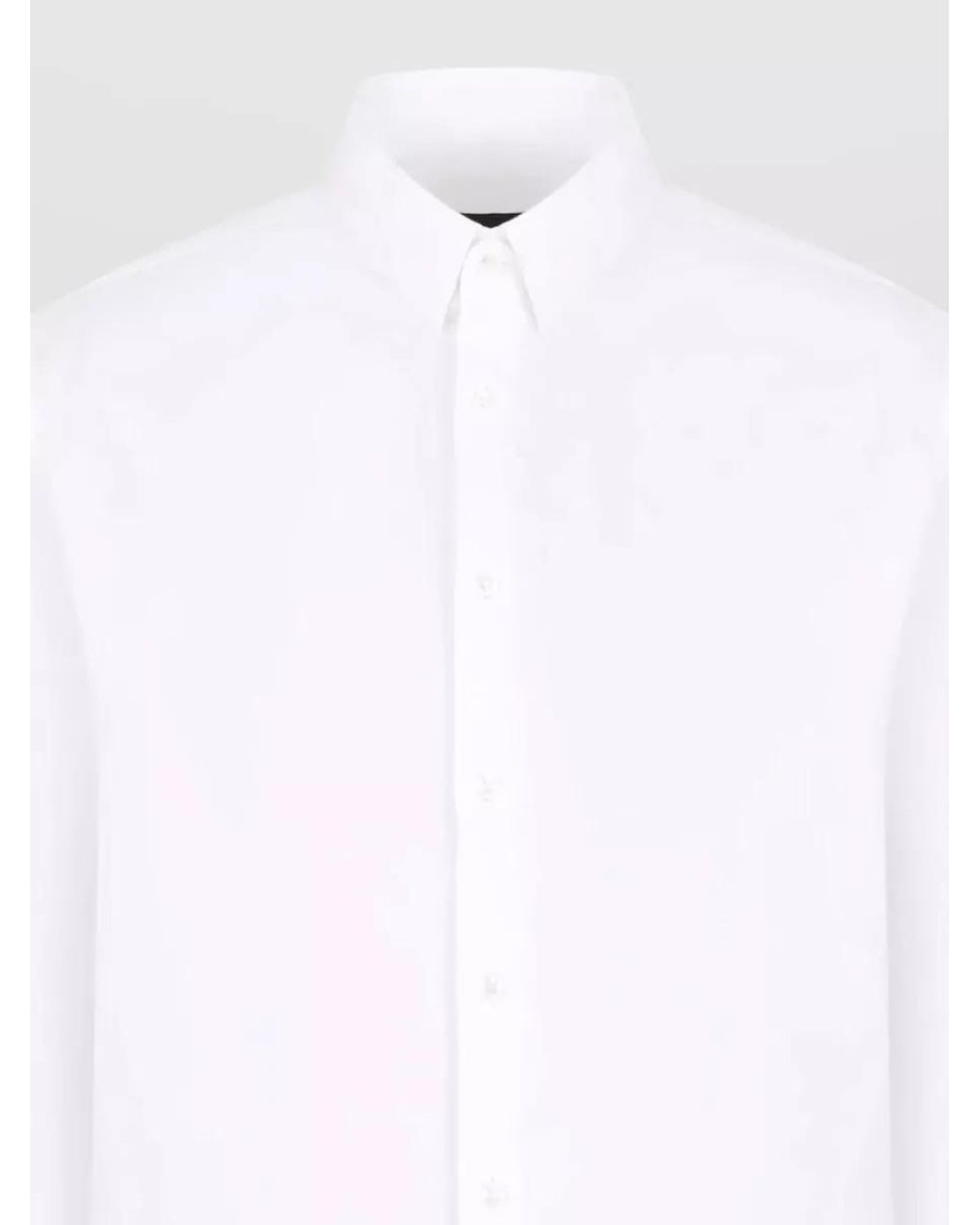 Giorgio Armani White Cotton Long-Sleeve Shirt for men