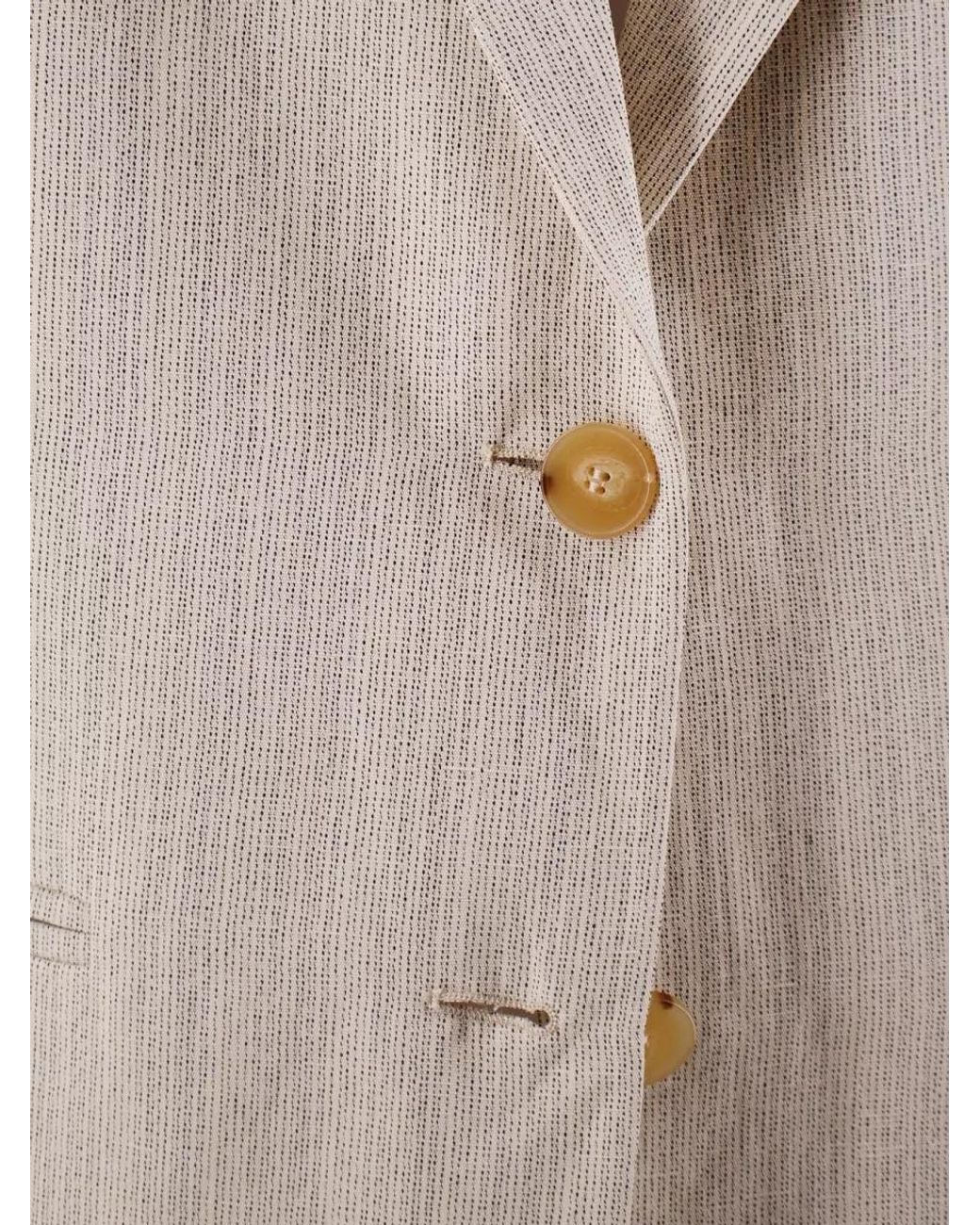 Alysi Natural Viscose Linen Single-Breasted Blazer