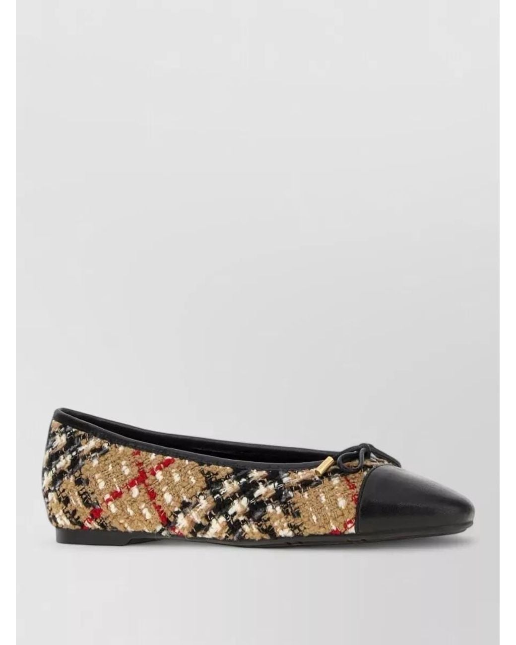 Burberry Multicolor Embroidered Tweed Ballerina Shoes