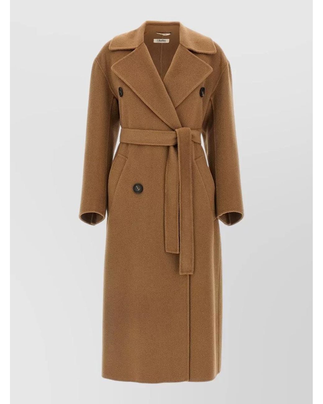 Max Mara Natural Cashmere Double-Breasted Long Coat