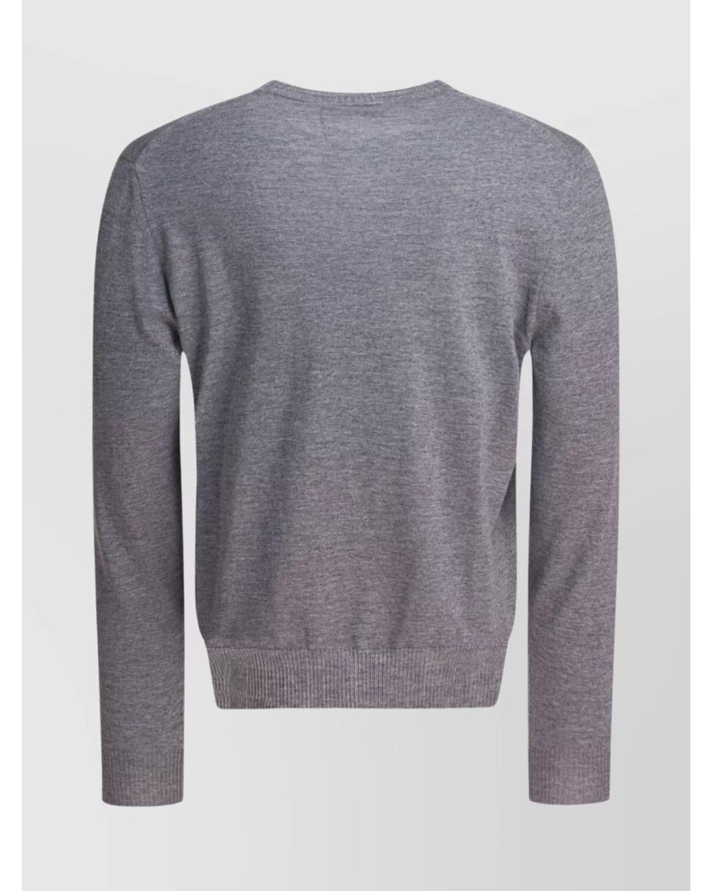 McQueen Blue Wool Ribbed Crewneck Sweater for men