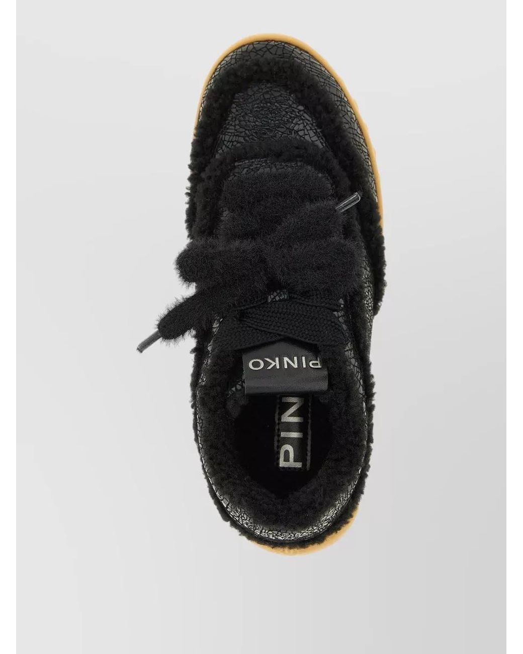 Pinko Black Leather Chunky Low-Top Sneakers