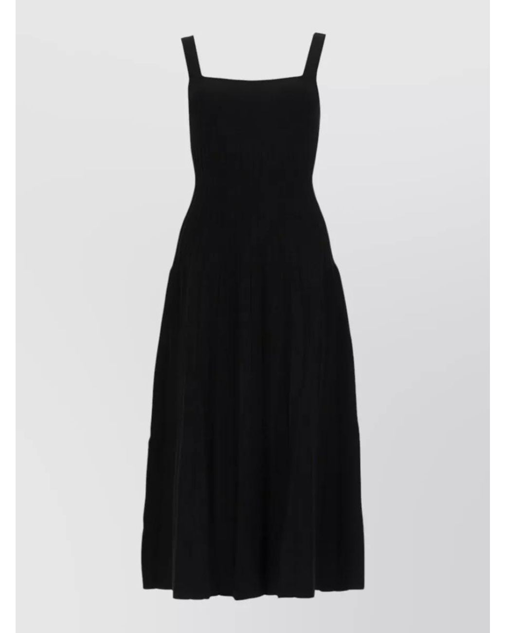 Staud Black Ellison Midi Dress