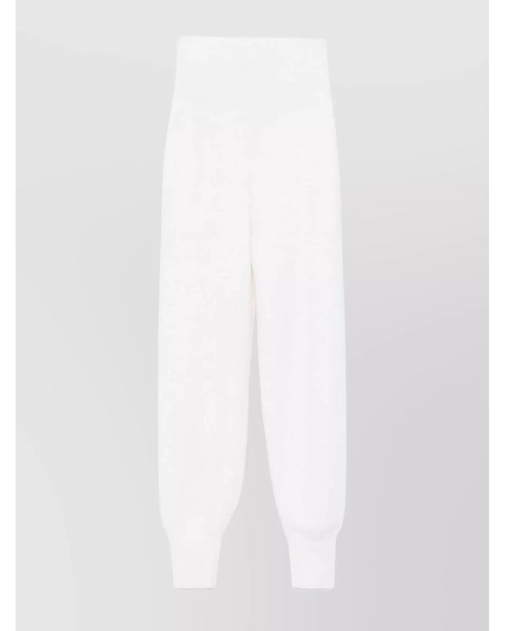 Chloé White Wool High-Rise Tapered Track Pants