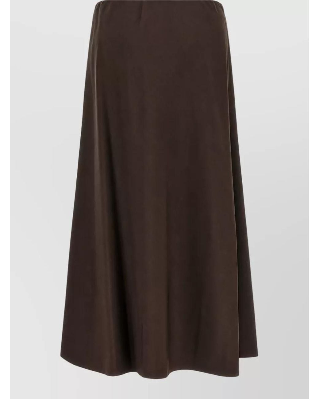 Brunello Cucinelli Brown Cashmere High-Rise A-Line Midi Skirt