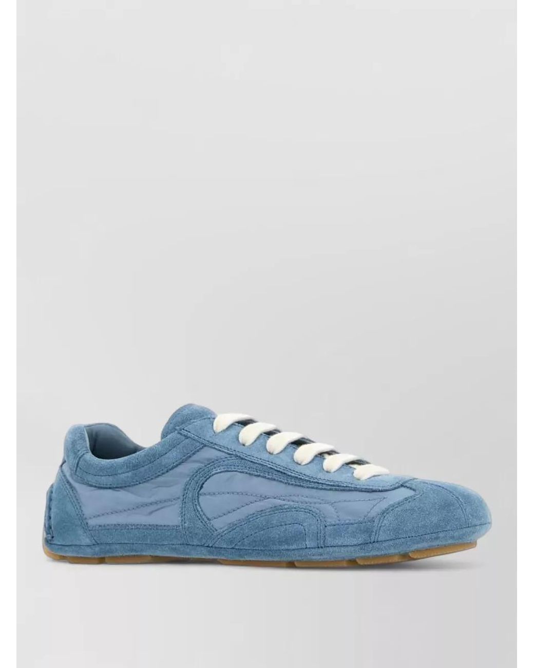 Prada Blue Suede Low-Top Sneakers