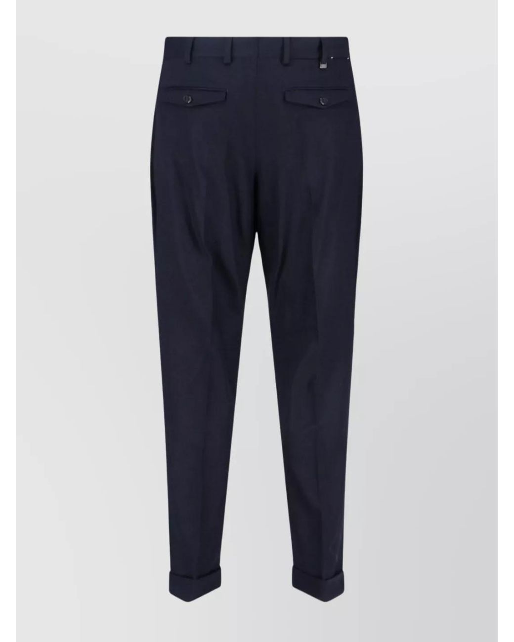 PT Torino Blue Cashmere Straight-Leg Tailored Trousers for men