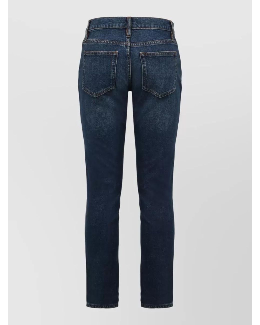 FRAME Blue Mid-Rise Slim-Fit Boyfriend Jeans