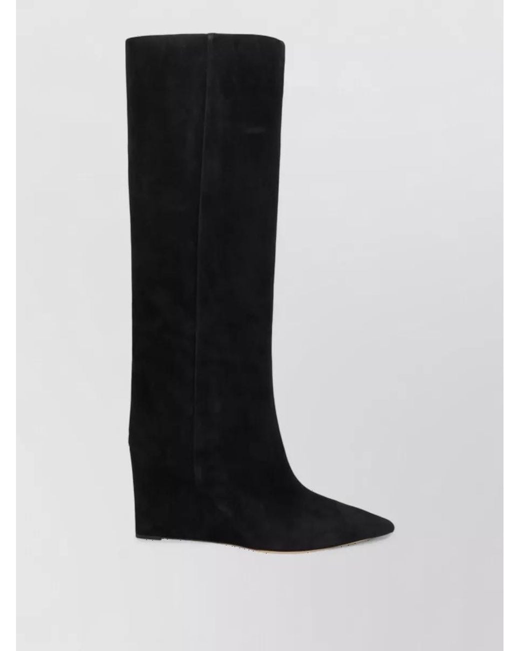 Jimmy Choo Black Suede High Wedge Knee-High Boots