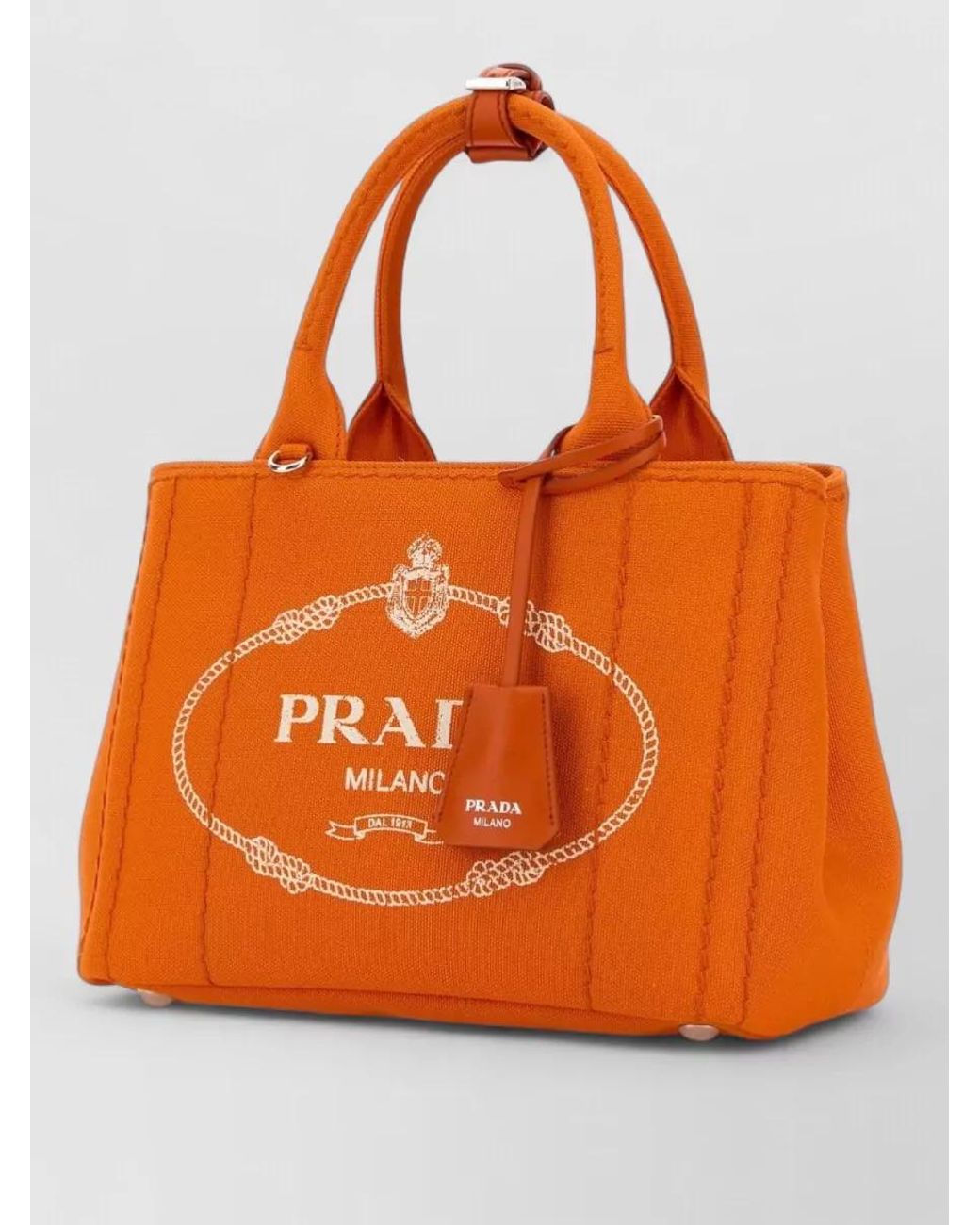 Prada Orange Small Canvas Shoulder Bag