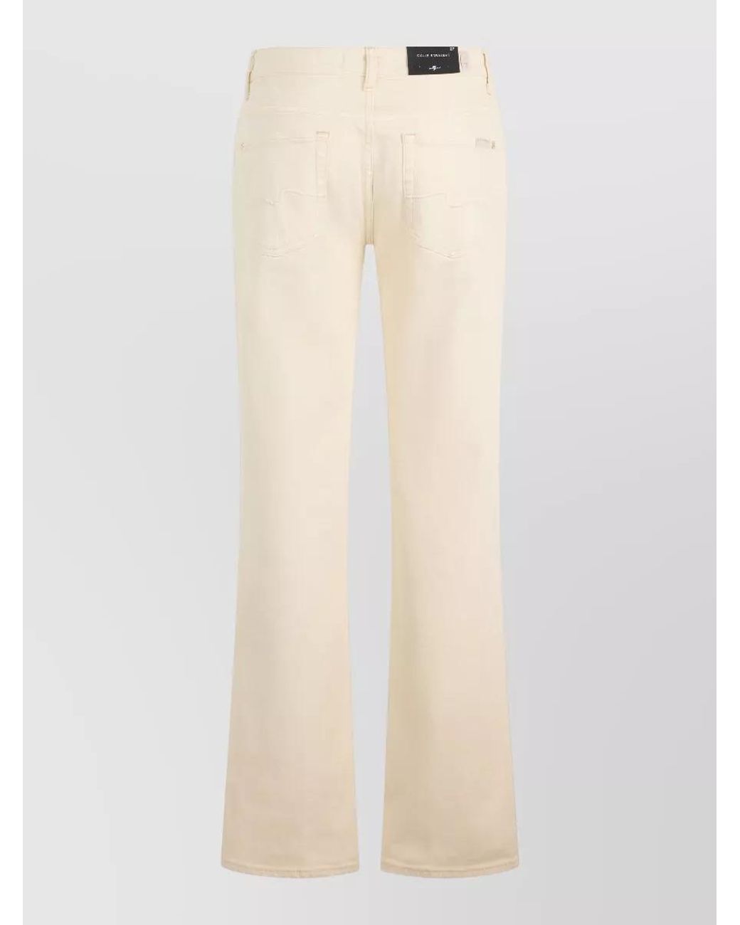 7 For All Mankind Natural Denim High-Rise Straight-Leg Jeans