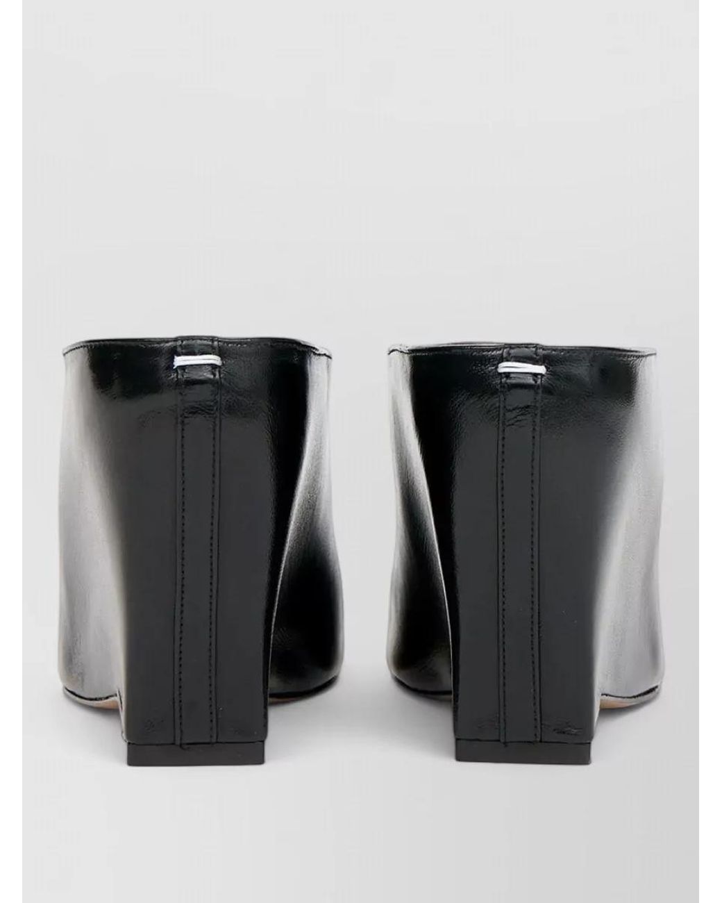 Maison Margiela Black Leather Pointed-Toe Mules