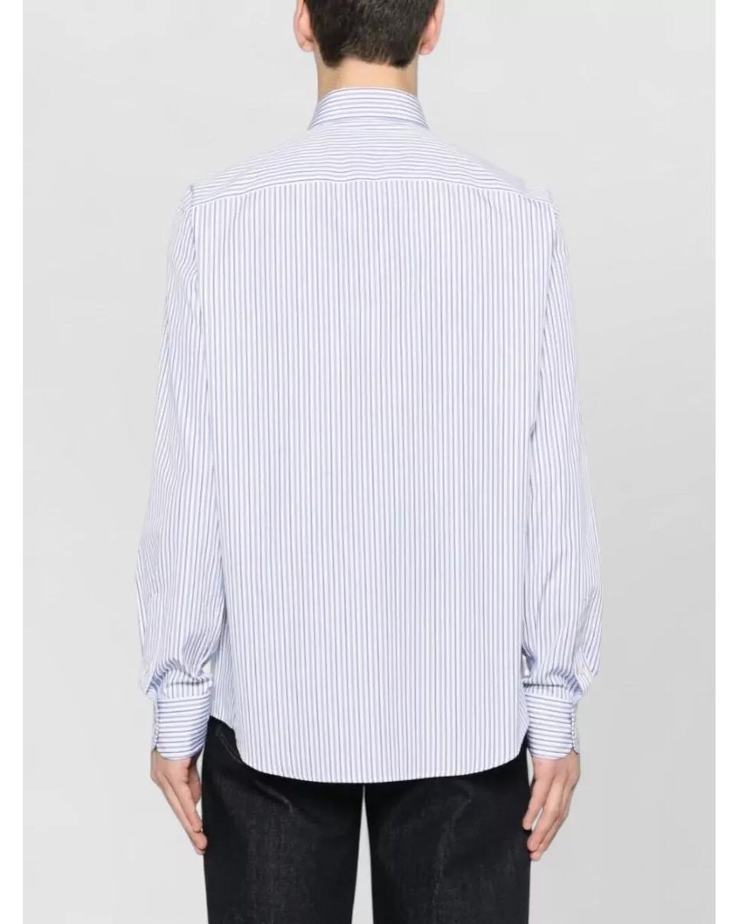 Valentino Garavani White Striped Cotton Shirt for men