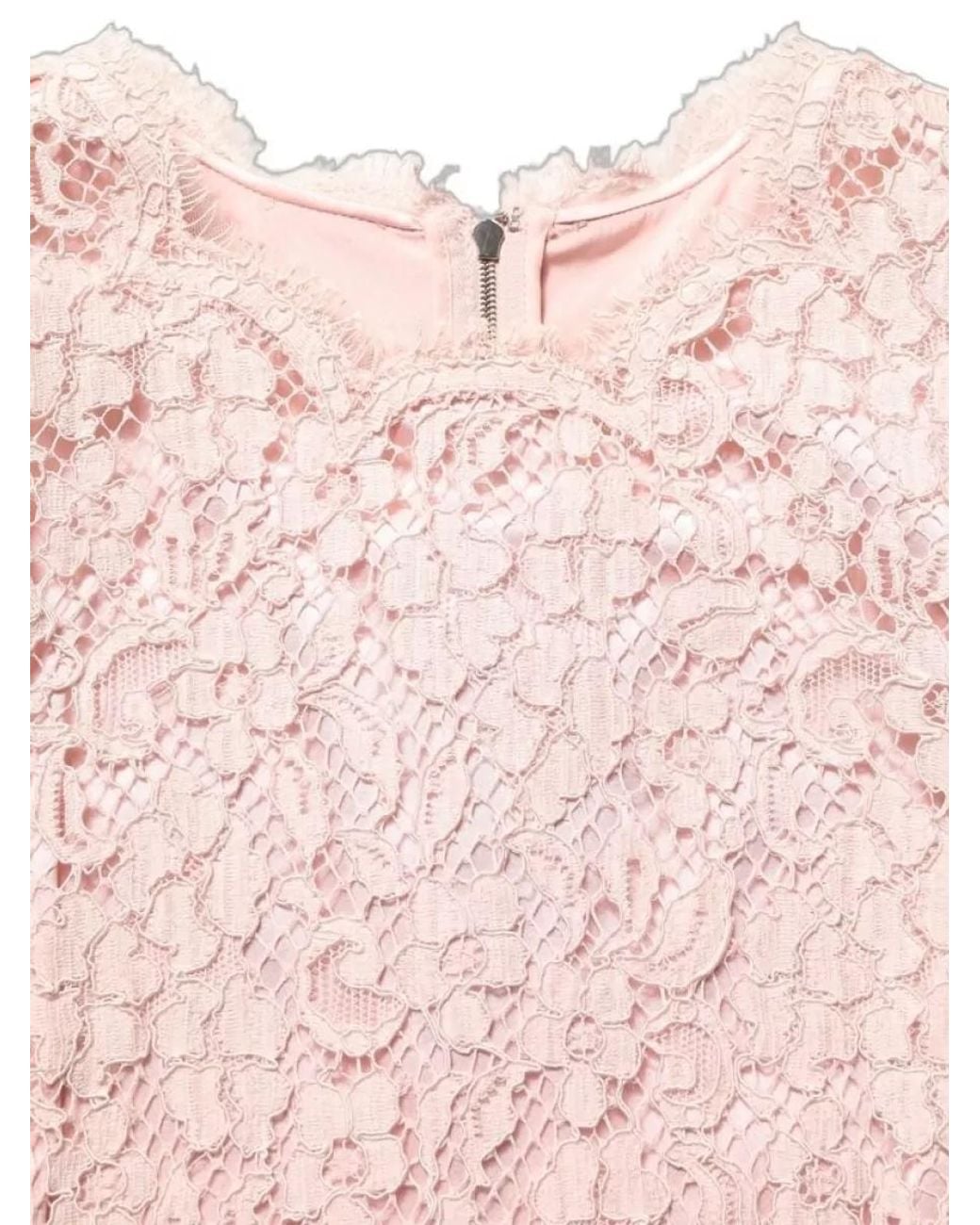 Dolce & Gabbana Pink Cotton Floral Lace Sleeveless Mini Dress