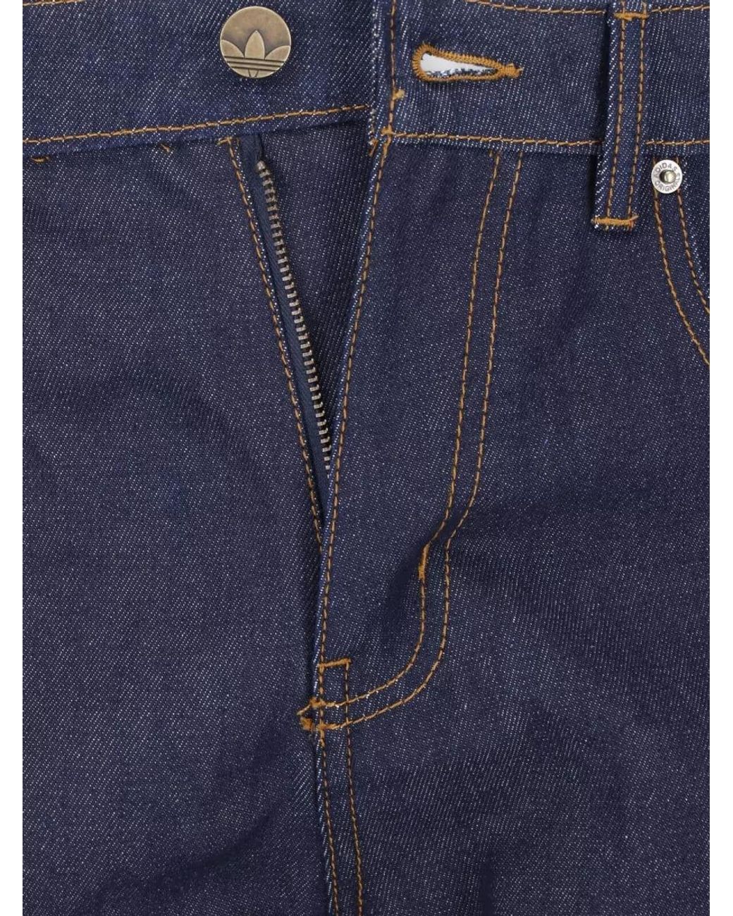 Adidas Blue Straight-Leg Denim Jeans for men