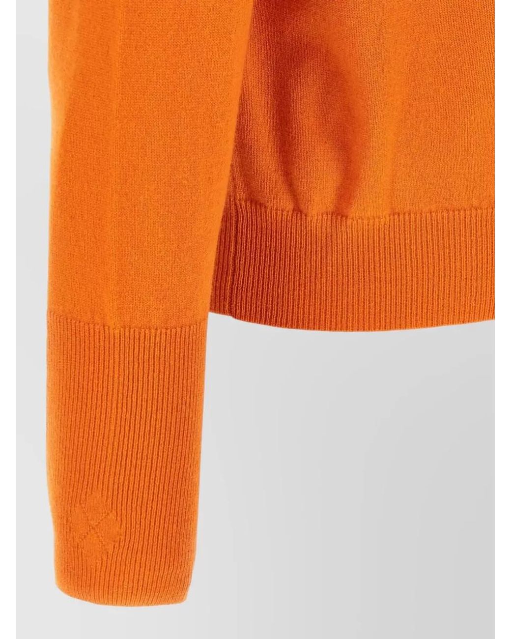Ballantyne Orange Cashmere Diamond Intarsia Crew Neck Sweater for men