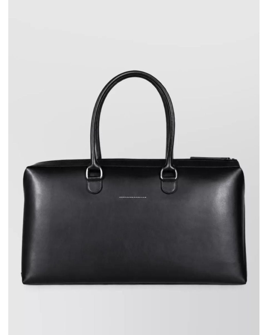 MM6 by Maison Margiela Black Leather Weekend Bag for men