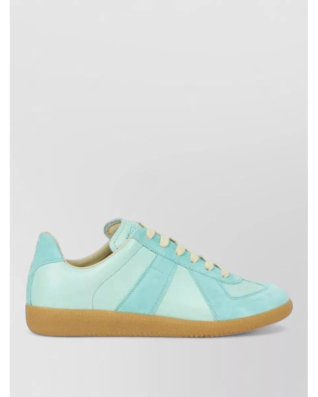 Maison Margiela Blue Leather Replica Lace-Up Sneakers for men