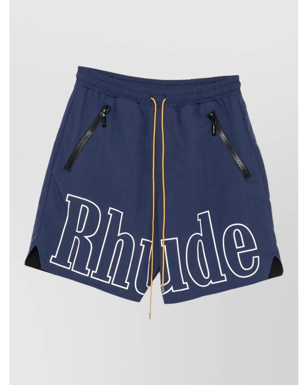Rhude Blue Logo Print Swimming Trunks for men