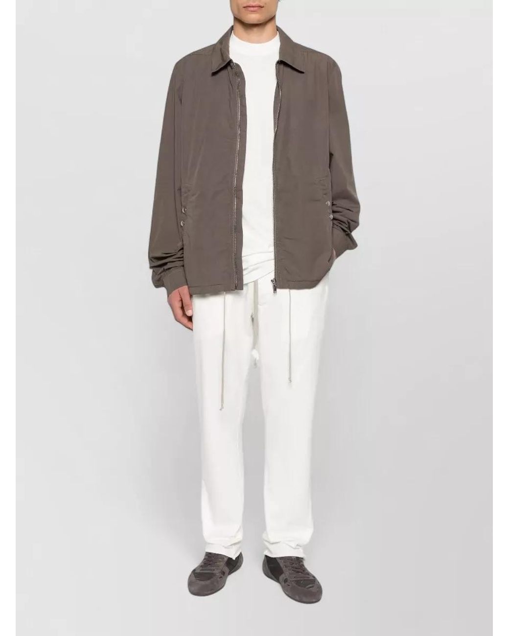 Rick Owens Brown Cotton Oversized Zip-Up Jacket for men
