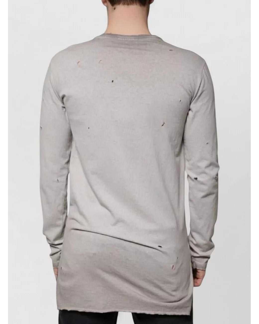 Dolce & Gabbana Gray Cotton Printed Crewneck Long-Sleeve T-Shirt for men