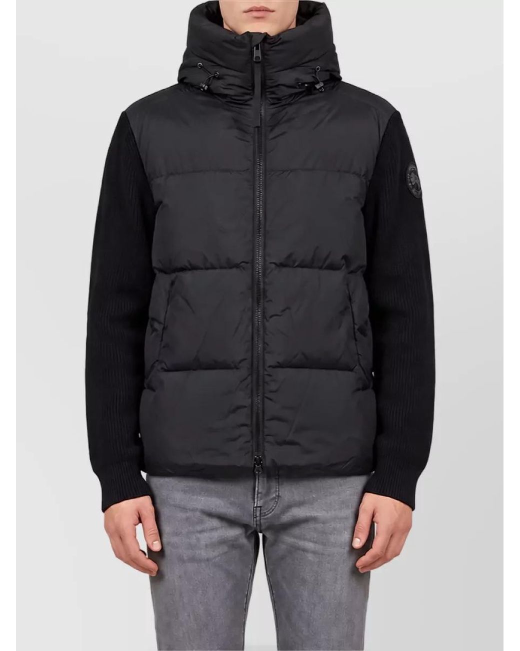 Canada Goose Blue Wool Knit Hooded Down Jacket for men