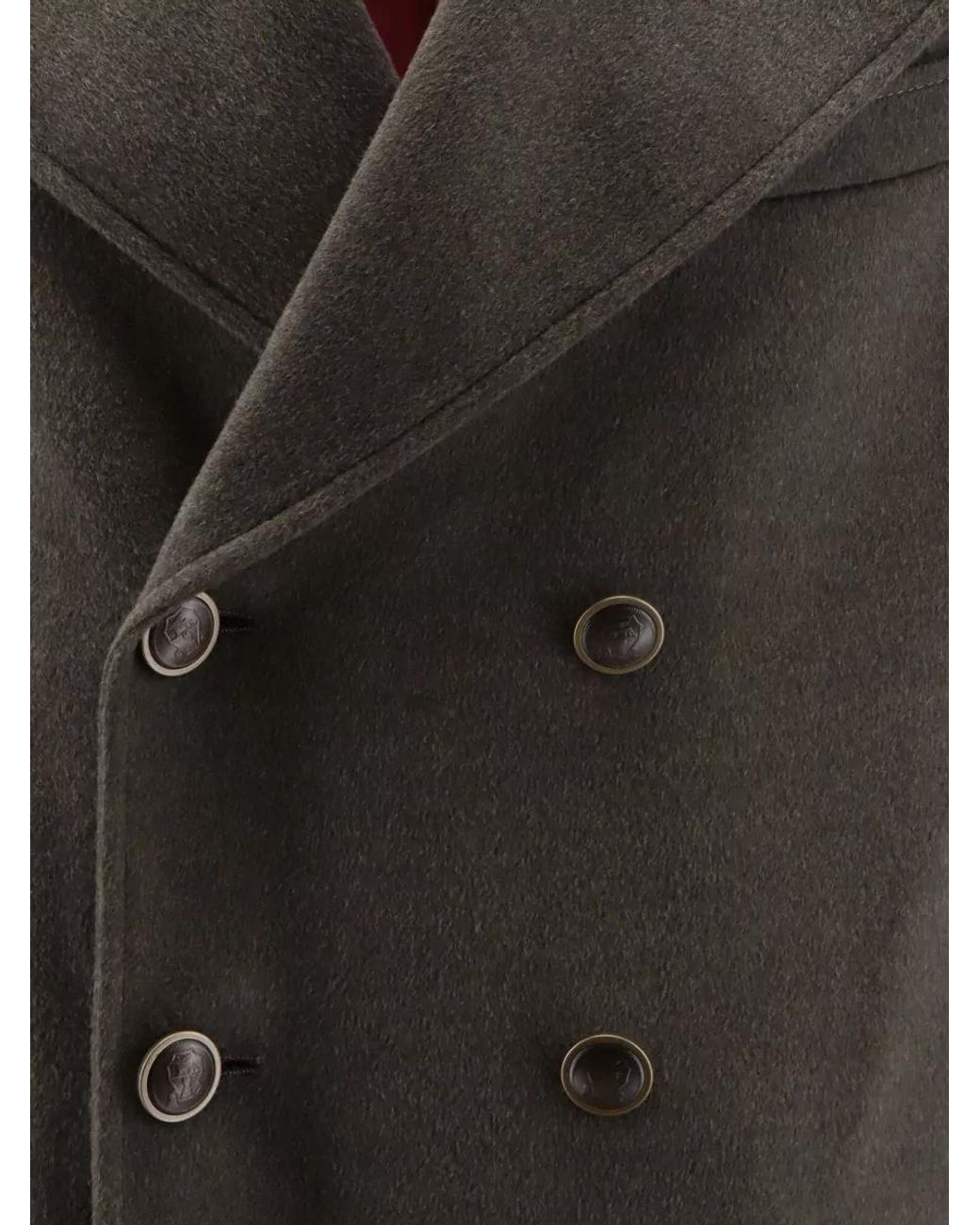 Brunello Cucinelli Gray Virgin Wool Double-Breasted Suit Jacket for men