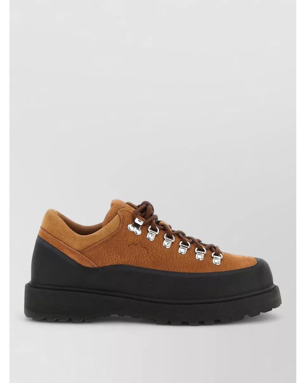 Diemme Brown Leather Low-Top Sneakers for men