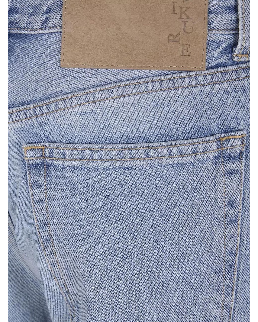 Haikure Blue Cotton Bootcut Jeans
