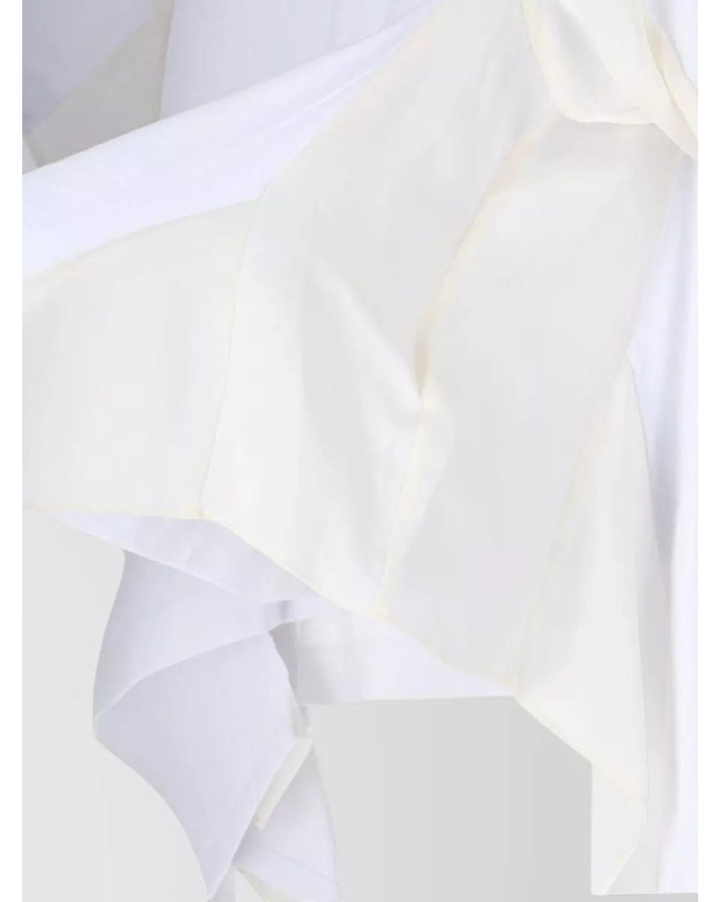 Sacai White Cotton Draped Panelled Asymmetric T-Shirt
