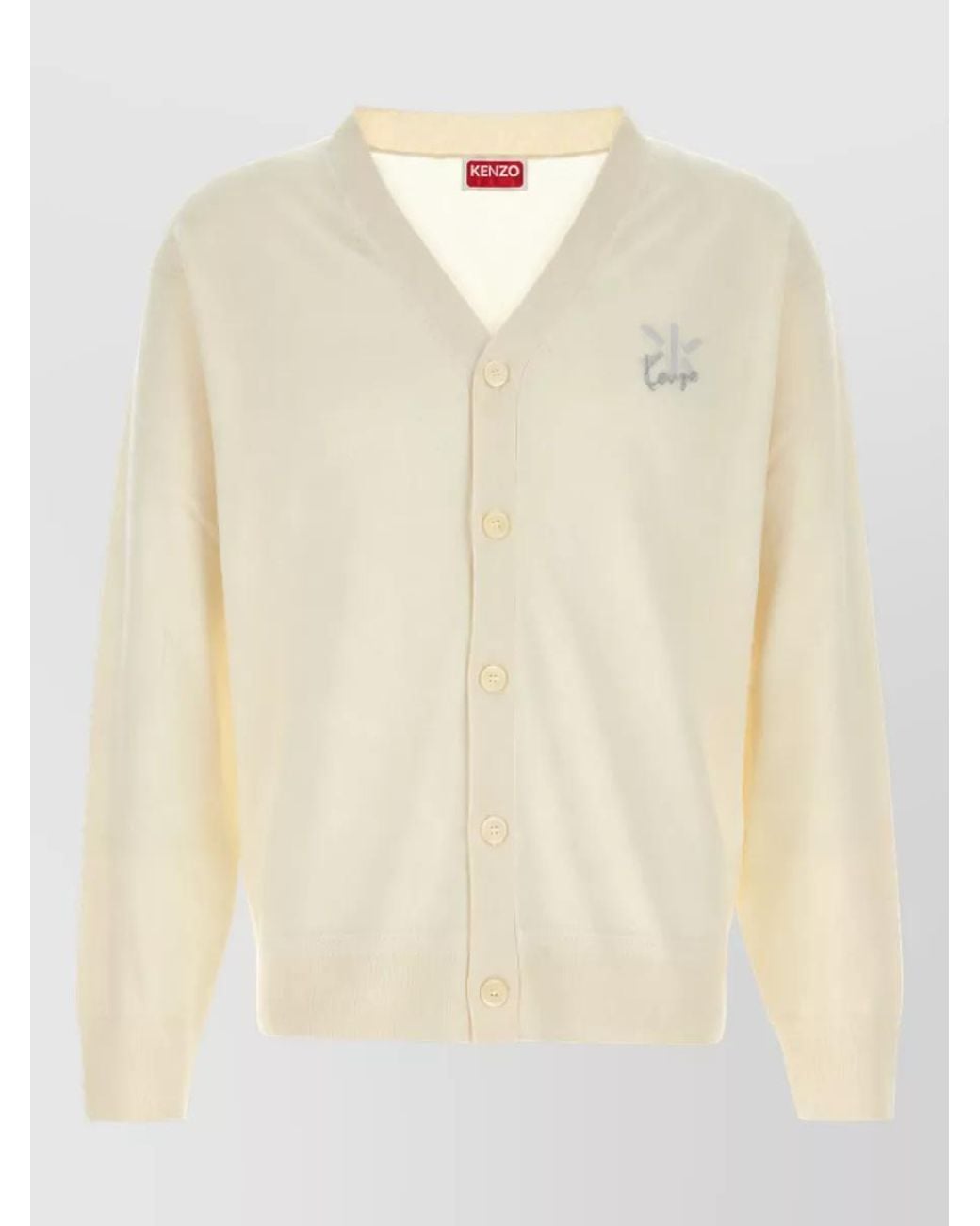 KENZO Natural Cashmere Wool Cardigan for men