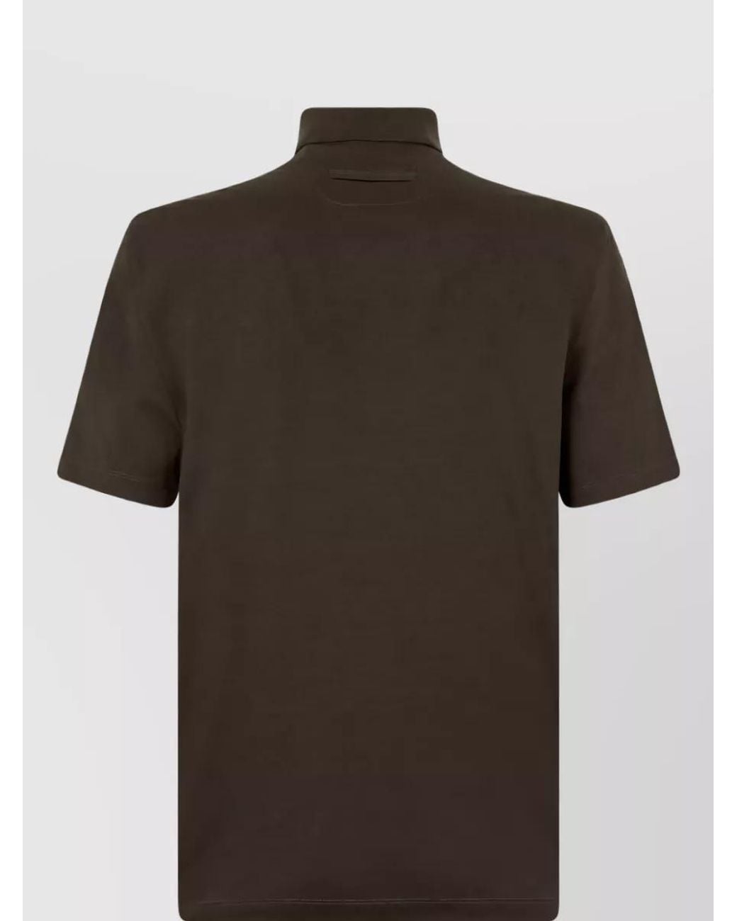 Zegna Black Cotton Short-Sleeve Polo Shirt for men