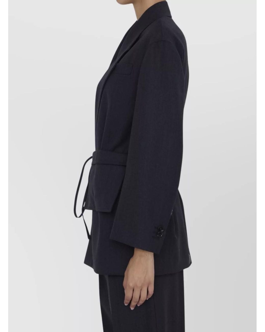 Bottega Veneta Blue Wool Oversized Double-Breasted Blazer