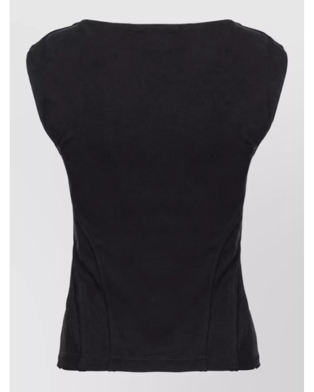 Pinko Black Sleeveless Square-Neck Top
