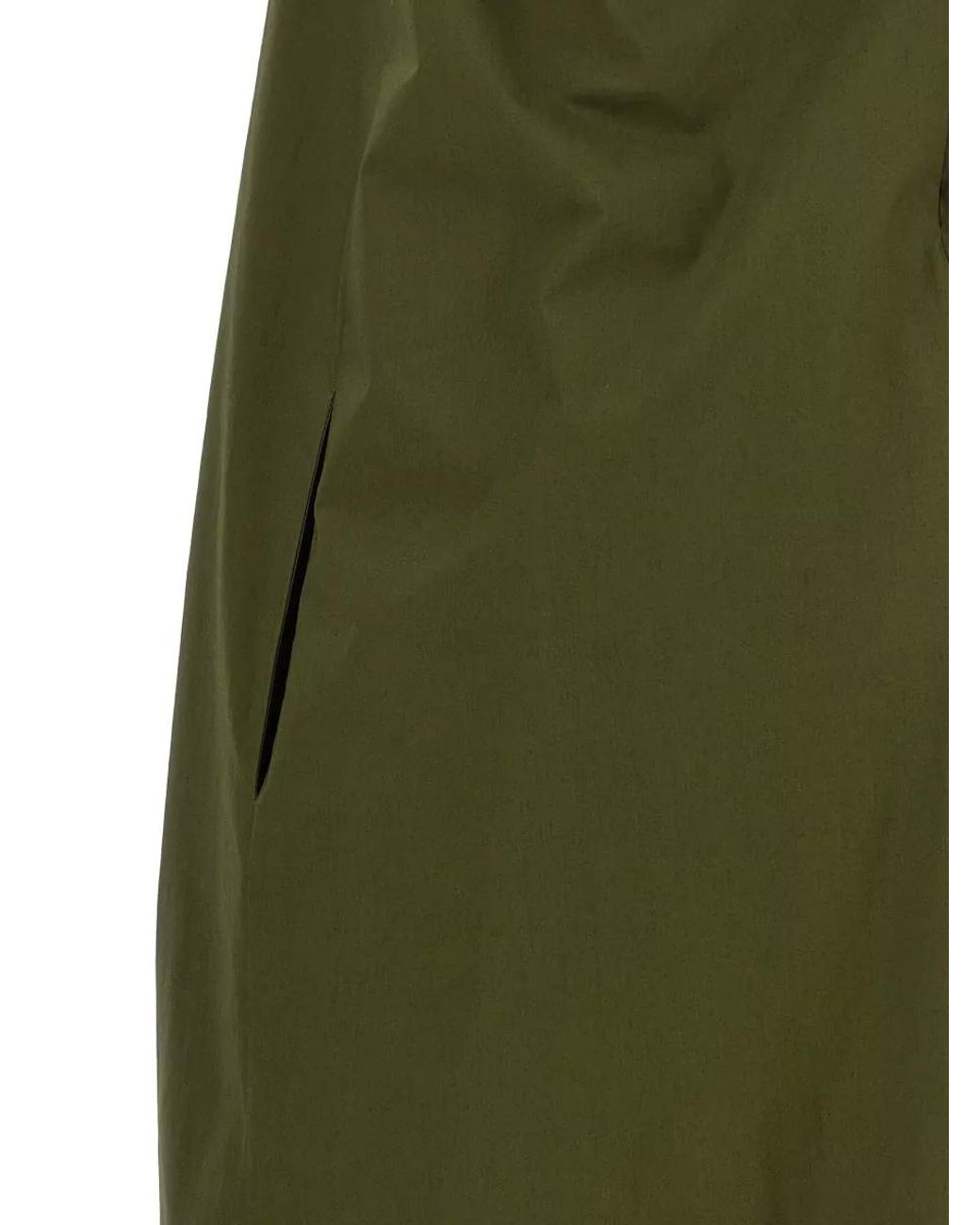 ARMARIUM Green Cotton Asymmetric Draped Sleeveless Long Dress